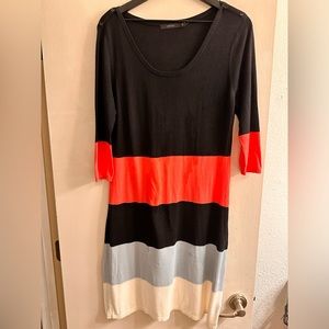 Vertigo lightweight colorblock sweater dress